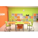 Стул ученический c C-образными ножками (серый/бежевый)