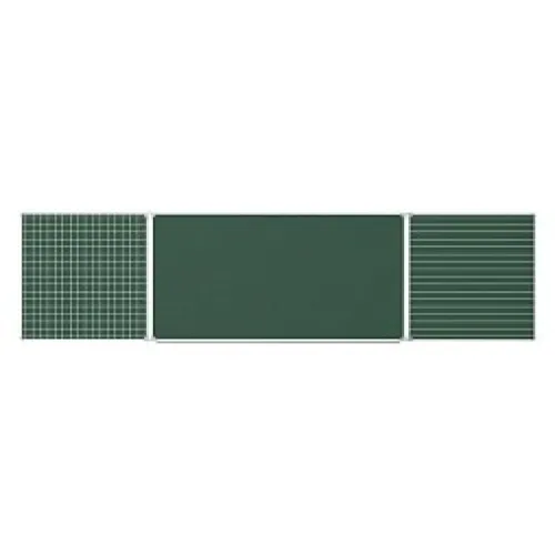 Трехэлементная разлинованная доска "Клетка Линейка" меловая магнитная 400x100 см ДР(з)-35кл