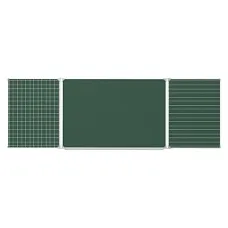 Трехэлементная разлинованная доска "Клетка Линейка" меловая магнитная 300x100 см ДР(з)-32кл