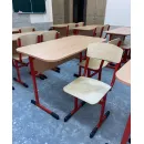 Cтул ученический. Гнутоклееная фанера серого цвета, бесцветный лак.