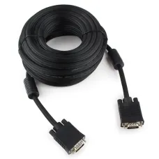 Кабель Cablexpert Premium VGA-20M-Black, 15M/15M, 20м, черн., тройной экран, феррит.кольца