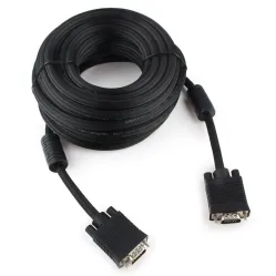 Кабель Cablexpert Premium VGA-20M-Black, 15M/15M, 20м, черн., тройной экран, феррит.кольца