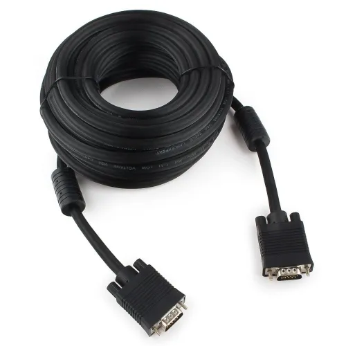 Кабель Cablexpert Premium VGA-20M-Black, 15M/15M, 20м, черн., тройной экран, феррит.кольца