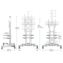Мобильная напольная стойка ONKRON TS1552 белая для размера 40-70"