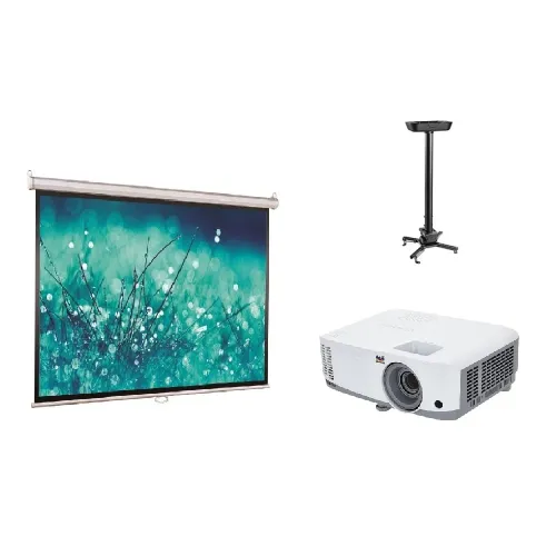 Проекционный комплект: экран ViewScreen Scroll WSC-1104 с проектором ViewSonic PA503S и потолочным креплением FIX PRB-20-02M