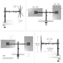 Кронштейн настольный для двух мониторов ONKRON Black D221E для размера 13"-32"