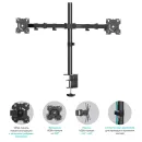 Кронштейн настольный для двух мониторов ONKRON Black D221E для размера 13"-32"