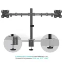 Кронштейн настольный для двух мониторов ONKRON Black D221E для размера 13"-32"