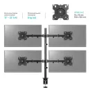 Кронштейн настольный для четырех мониторов ONKRON D421E Black для размера 13"-32"
