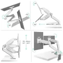 Кронштейн настольный для двух мониторов ONKRON G160 White для размера 13"-32"