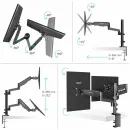 Кронштейн настольный для двух мониторов ONKRON G140 Black для размера 13"-32"
