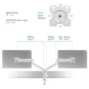 Кронштейн настольный для двух мониторов ONKRON White G200 для размера 13"-32"