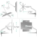 Кронштейн настольный для двух мониторов ONKRON White G200 для размера 13"-32"