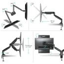 Кронштейн настольный для двух мониторов ONKRON Black G200 для размера 13"-32"