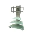 Мобильная напольная стойка для размера 37-52", с изменяемым углом поворота, 105-125 см, со стеклянными полками, серебристая
