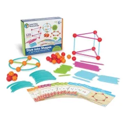 Развивающий игровой набор "Погружение в геометрию с карточками" Learning Resources LER1773 (114 элементов с карточками)