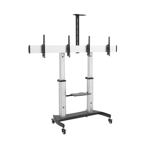Мобильная напольная стойка для 2-х дисплеев Wize Pro MH255 для размера 37"-60"