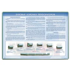 Стенд-планшет "Буровые коронки перфораторов" с натурными образцами Zarnitza