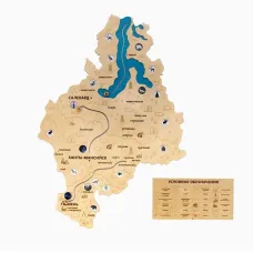 Карта Тюменской области Логикус, точечная подсветка 10 городов