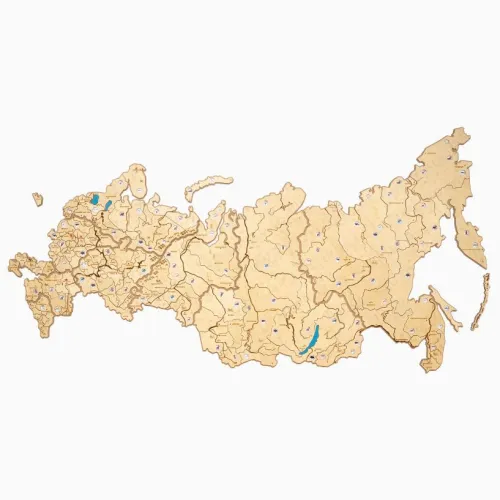 Карта России Логикус большая (точечная подсветка, 10 городов)